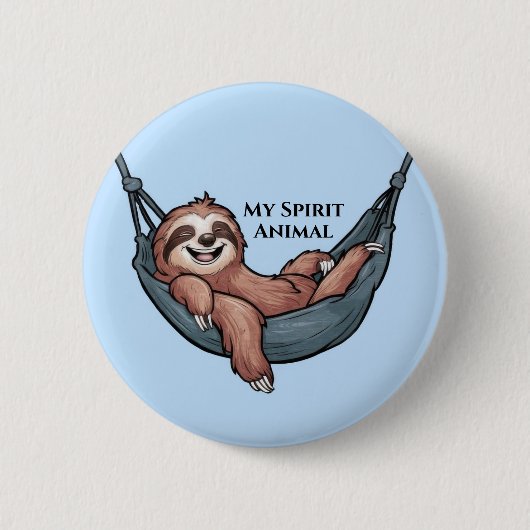 Badge Rond 5 Cm Sloth Relaxing (Devant)