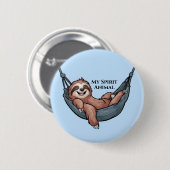 Badge Rond 5 Cm Sloth Relaxing (Devant & derrière)