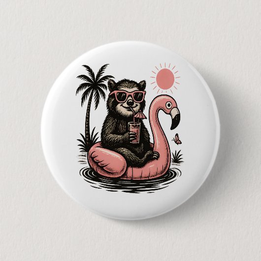 Badge Rond 5 Cm Sloth Team Sloth Randonnée Camping (Devant)