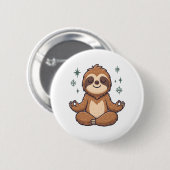 Badge Rond 5 Cm Sloth Yoga Sloth (Devant & derrière)