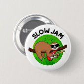 Badge Rond 5 Cm Slow Jam Funky Musique Animal Pun (Devant & derrière)