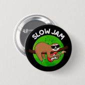 Badge Rond 5 Cm Slow Jam Funny Musique Animal Pun Dark BG (Devant & derrière)
