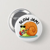 Badge Rond 5 Cm Slow Jam Funny Musique Snail Pun (Devant & derrière)