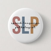 Badge Rond 5 Cm SLP - Langue Pathologiste Retro (Devant)