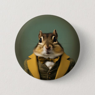 Badge Rond 5 Cm Smart Chipmunk