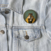 Badge Rond 5 Cm Smart Chipmunk (En situation)