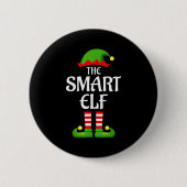 Badge Rond 5 Cm Smart Elf Family Matching Group Christmas  (Devant)