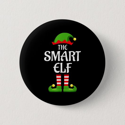 Badge Rond 5 Cm Smart Elf Family Matching Group Christmas  (Devant)