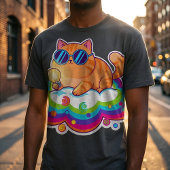 Badge Rond 5 Cm Smart Ginger Cat with Lightbulb - Funny Big Idea B