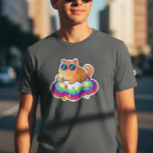 Badge Rond 5 Cm Smart Ginger Cat with Lightbulb - Funny Big Idea B