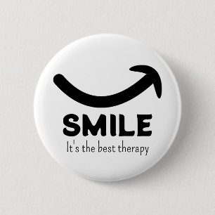 Badge Rond 5 Cm Smile It's The Best Therapy Button