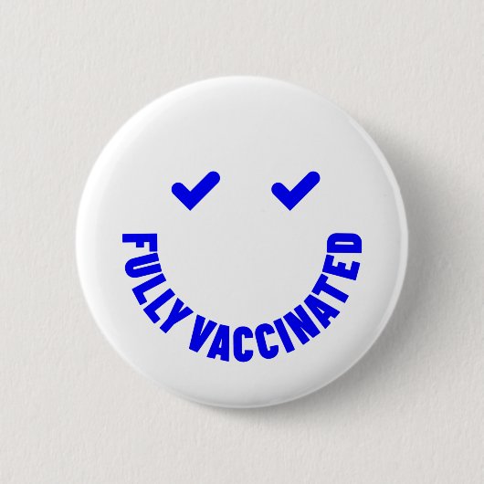 Badge Rond 5 Cm Smiley entièrement vacciné (Devant)