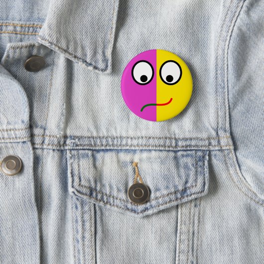 Badge Rond 5 Cm Smilie Rires (En situation)