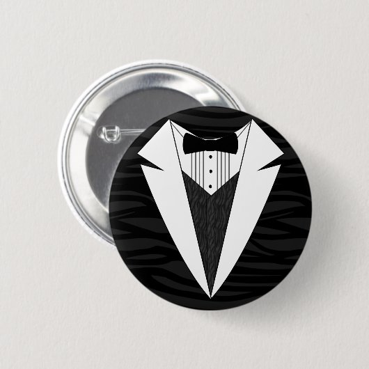 Badge Rond 5 Cm Smoking noir/blanc (Devant & derrière)