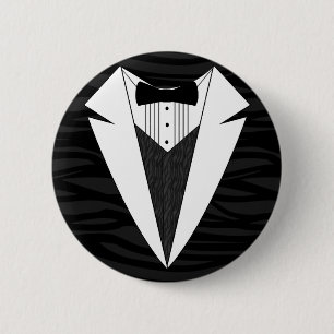 Badge Rond 5 Cm Smoking noir/blanc