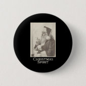 Badge Rond 5 Cm Smoking Santa, Funny Christmas Srit (Devant)