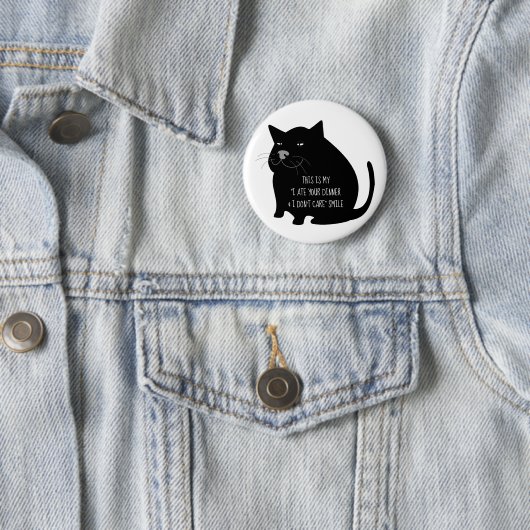 Badge Rond 5 Cm Smug Fat Black Cat Funny Quote (En situation)