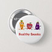Badge Rond 5 Cm Snacks sains (Devant & derrière)