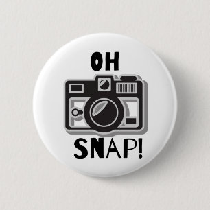 Badge Rond 5 Cm SNAP ! design de caméra amusant
