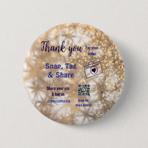 Badge Rond 5 Cm Snap tag partager les médias sociaux q r code part