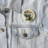 Badge Rond 5 Cm Snarling Tiger (En situation)