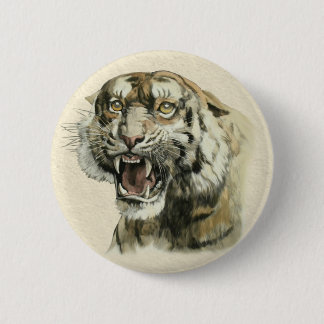 Badge Rond 5 Cm Snarling Tiger