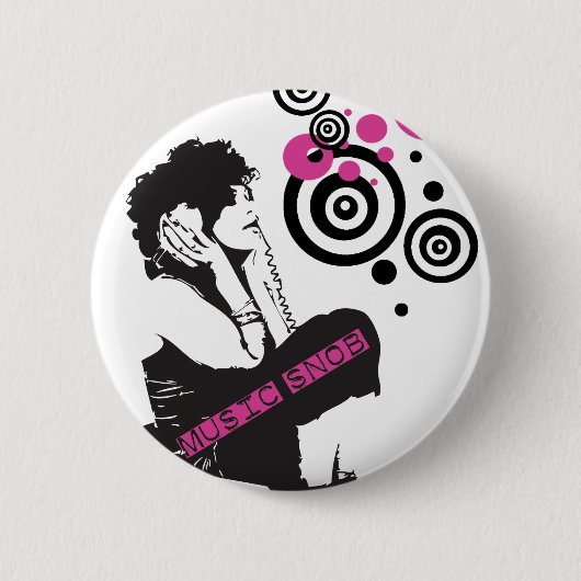 Badge Rond 5 Cm Snob de musique (Devant)