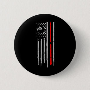 Badge Rond 5 Cm Snooker Design 4 juillet Patriotique US Américain
