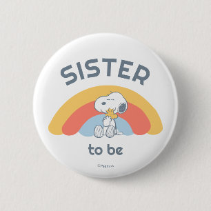 Badge Rond 5 Cm Snoopy Baby shower Grand-mère à être