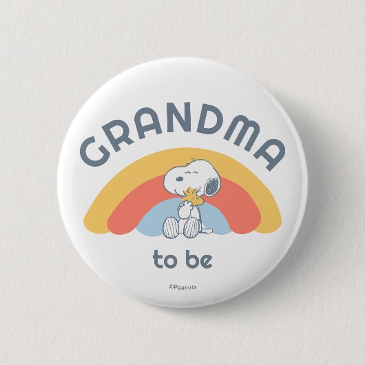Badge Rond 5 Cm Snoopy Baby shower Grand-père à être (Devant)