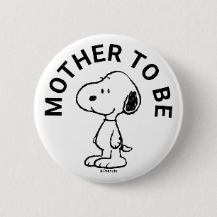 Badge Rond 5 Cm Snoopy Baby shower Mère Pour Être