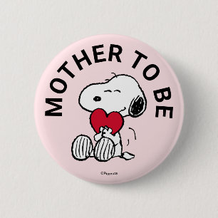 Badge Rond 5 Cm Snoopy Baby shower Mère Pour Être