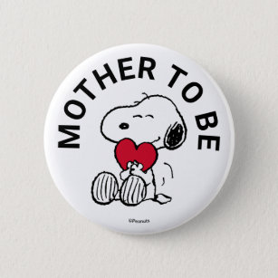 Badge Rond 5 Cm Snoopy Baby shower Mère Pour Être