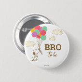 Badge Rond 5 Cm Snoopy et ballons Baby shower frère à être (Devant & derrière)