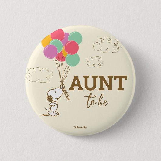 Badge Rond 5 Cm Snoopy et Balloons Baby shower Tante (Devant)