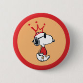 Badge Rond 5 Cm Snoopy - Joe Cool Crown (Devant)