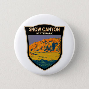 Badge Rond 5 Cm Snow Canyon State Park Utah Vintage