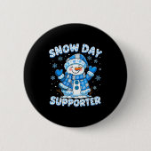Badge Rond 5 Cm Snow Day Suprter Cute Snowman Snowflake Christmas (Devant)