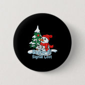 Badge Rond 5 Cm Snow-fi Signal Lost Funny Snowman Christmas Art (Devant)