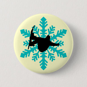 Badge Rond 5 Cm Snowboard