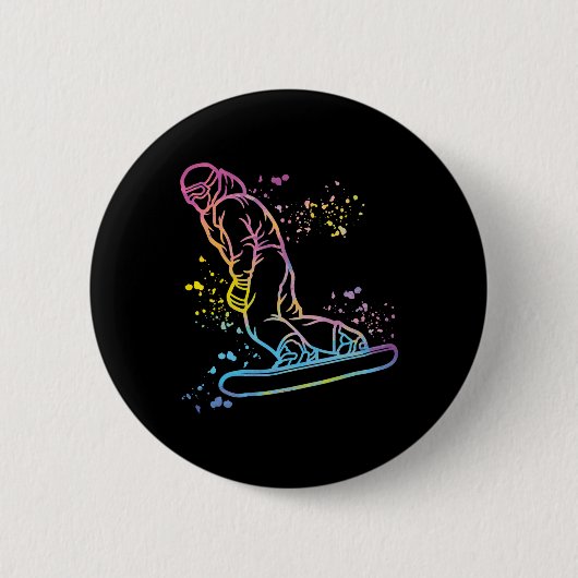 Badge Rond 5 Cm Snowboard coloré Snowboard Snowboard 14 (Devant)