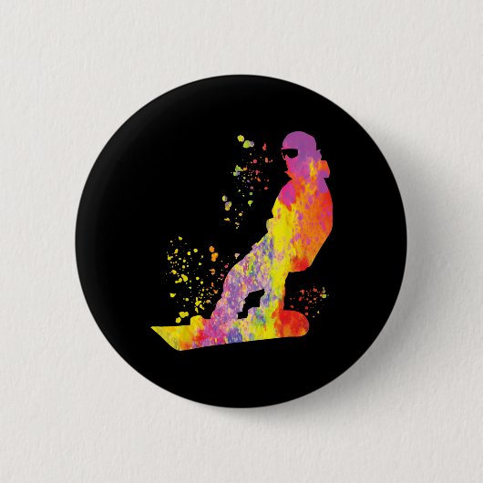 Badge Rond 5 Cm Snowboard coloré Snowboard Snowboard 6 (Devant)
