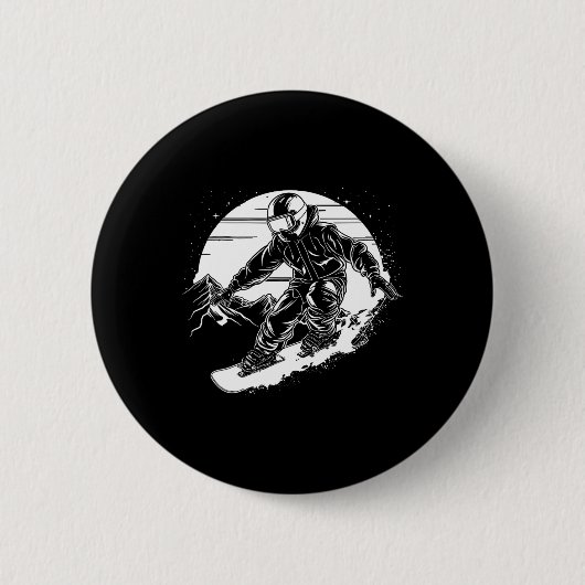 Badge Rond 5 Cm Snowboard Dessin Snowboard Slope 2 (Devant)