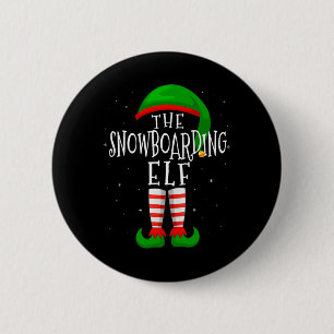 Badge Rond 5 Cm Snowboard Elf Funny Matching Family Group X