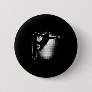 Badge Rond 5 Cm Snowboard féminin