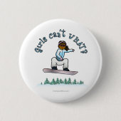 Badge Rond 5 Cm Snowboard féminin noir (Devant)