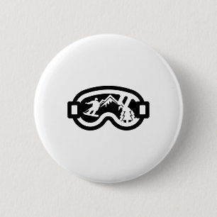 Badge Rond 5 Cm Snowboard Goggets Mountain Snowboard