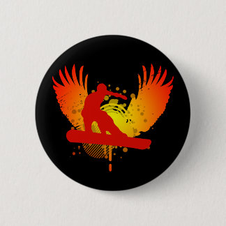 Badge Rond 5 Cm snowboard. hi-fi. v1.