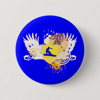 Badge Rond 5 Cm snowboard. hi-fi. v2.