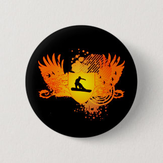 Badge Rond 5 Cm snowboard. hi-fi. v2.
